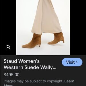 STAUD Women's Suede Heeled Boots - Brown